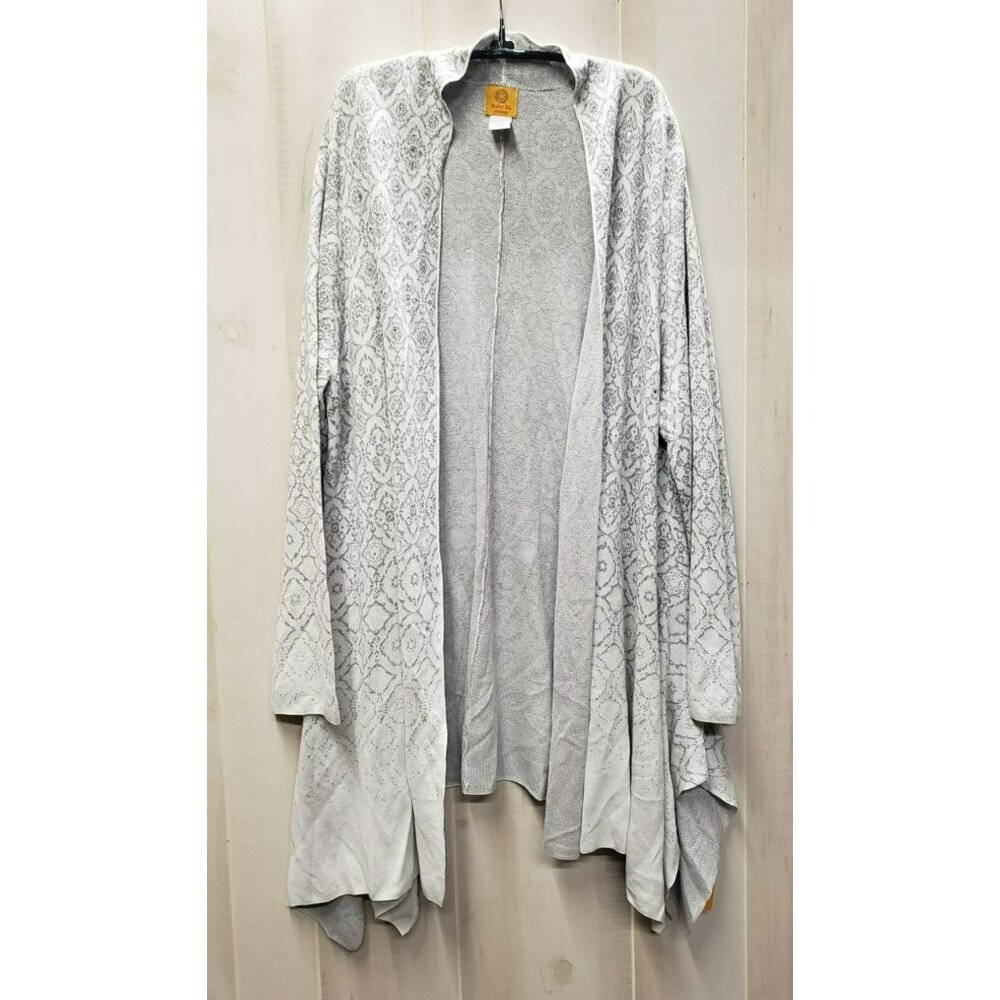 White & Silver Open Front Cardigan, Rhinestone accents, Size 2X, NEW Ruby Rd.